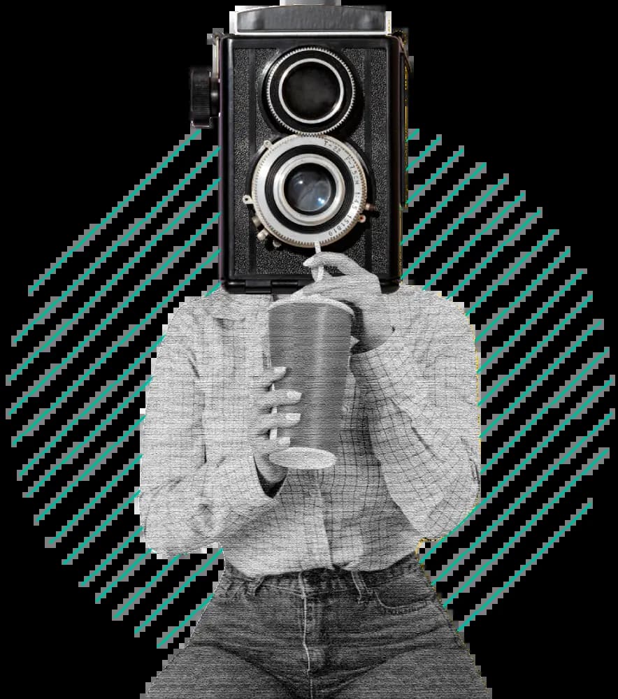Person with a head camera